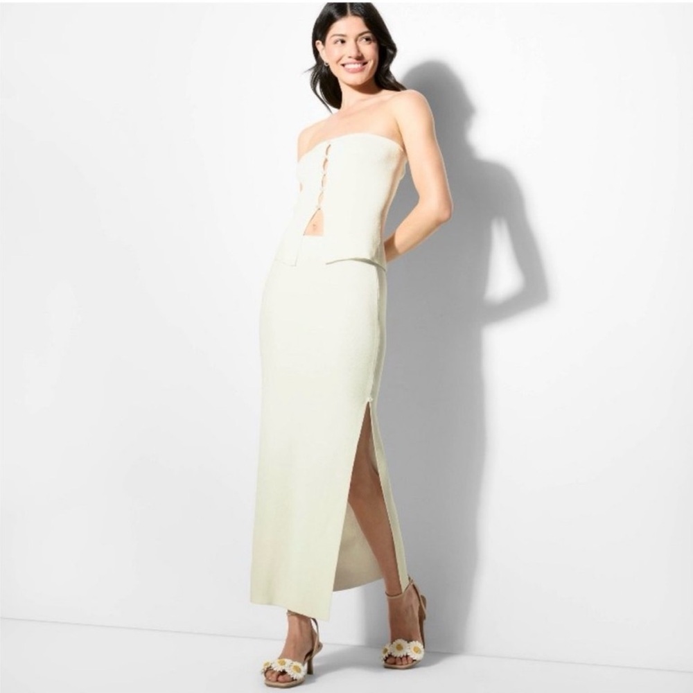 Wild Fable Strapless Cream Dress - Picture 2 of 2